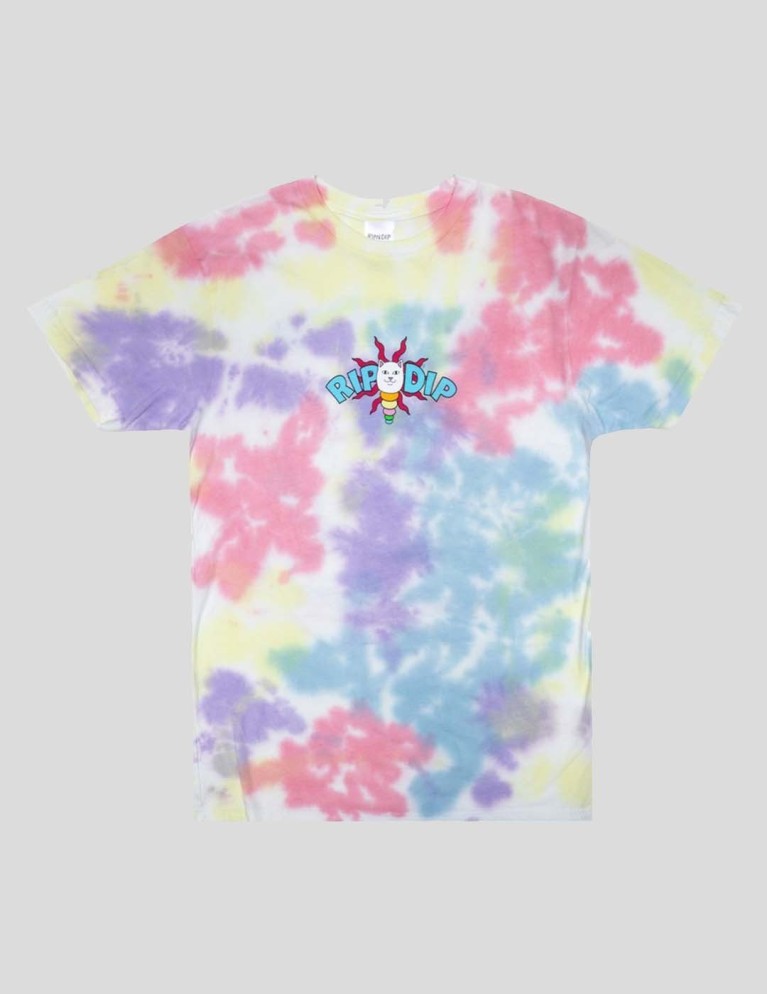 T-shirt RIPNDIP etheral tee pesca lavender tie tintura